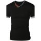 Men cotton shirts, solid color round neck