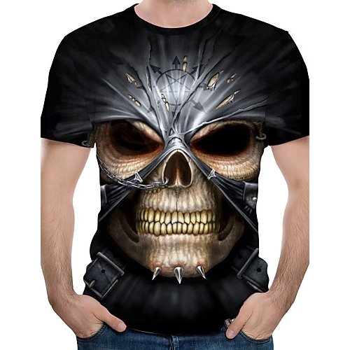 Men T-shirt, skull round neck