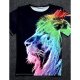 Men daily basic T-shirt, animal horse, print round neck, short sleeve