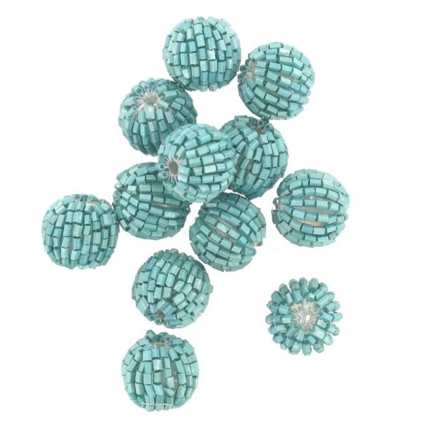 Seed beads covered with blue beads