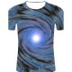 Men sports, plus cotton T-shirt, stripes, 3D, graphic print round neck