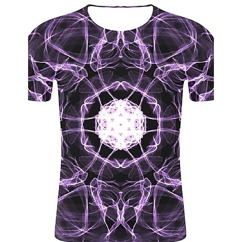 Men sports, cotton T-shirt, 3D, graphic print round neck