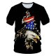 Men everyday fashion, exaggerated T-shirt, color block, 3D, animal print round neck, short sleeves