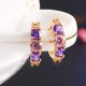 Women Amethyst Stud Earrings Stone Fashion Women Color Earrings Jewelry