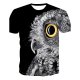 Men daily clothing basic large size T-shirt, 3D, animal print round neck, short sleeves