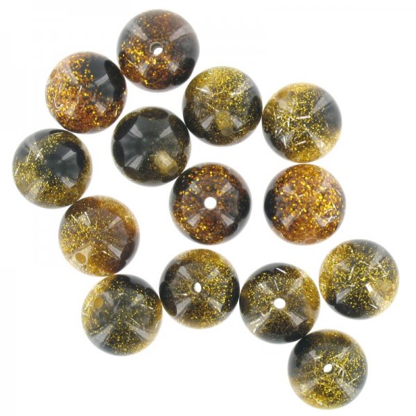 Resin beads black and gold