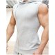 Male sports basic vest, solid color hooded, sleeveless