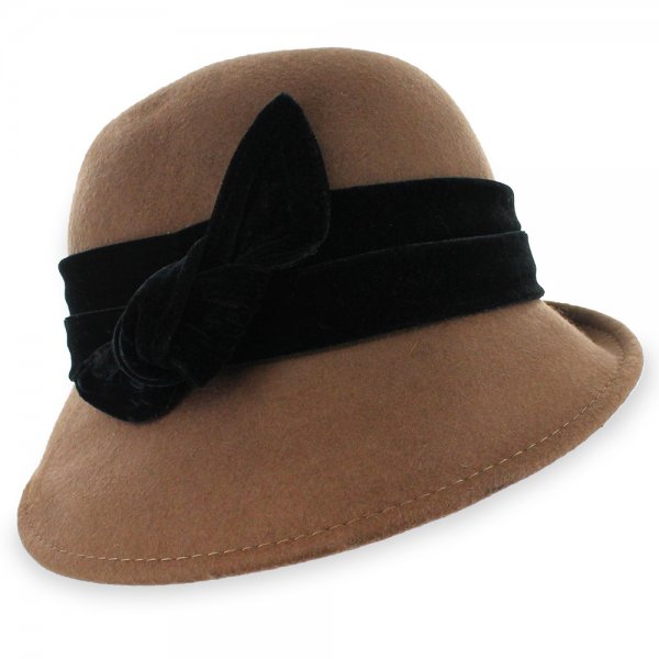 Velvet Band Cloche Hat