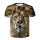 Men Daily Fashion, Punk Gothic T-Shirt, Animal Lion, Printed Round Collar, Short Sleeve