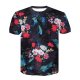 Men daily basics, chic T-shirts, flowers, colored blocks, wolves, print round neck, short sleeves