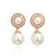 Women Zodiac pearl pendant earrings, imitation pearls, cubic zirconia, sterling 6.21, rose the daily steel