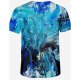 Men large size cotton T-shirt print round neck