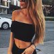 Fashion women cotton off-shoulder shirt casual T-shirt top