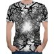 Men T-shirt, trees, leaves, 3D round neck