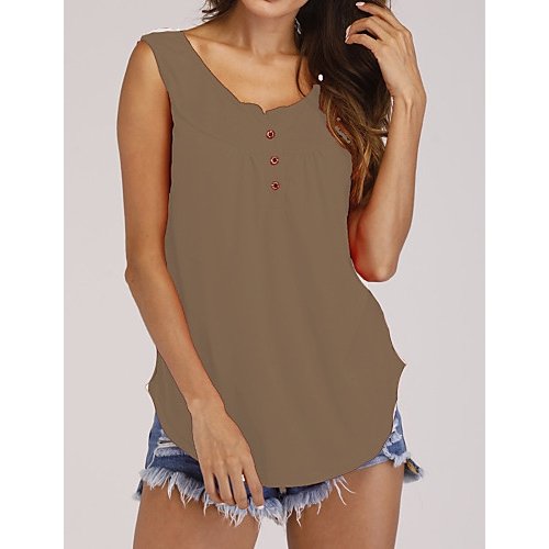 Women basic T-shirt, solid color