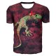 Men Casual, Daily Basic, Large Size T-Shirt, Color Block, 3D, Animal Printed Round Neck, Short Sleeve