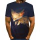 Men fashion, T-shirt, color block, 3D, animal print round neck, short sleeves