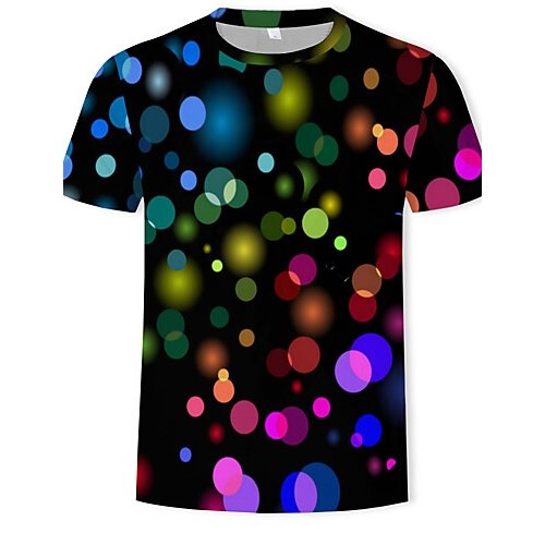 Men slim t-shirt, polka dots, round neck