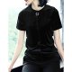 Women Retro event T-shirt, solid color, lace