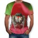 Men T-shirt, color block, 3D, animal print round neck