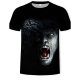 Men casual basic T-shirt, animal print round neck, short sleeves