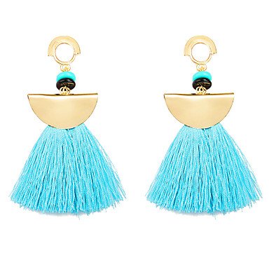 Female Synthetic Tanzanite Earrings Earrings Fan Female Fringe Retro Tassel Earrings