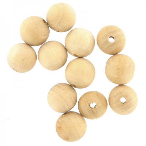 Large wooden ball beads 4 mm