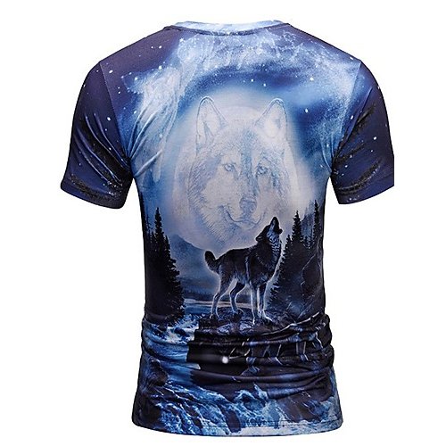 Men slim t-shirt, animal round neck