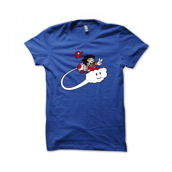 Pearl imitation blue T-shirt