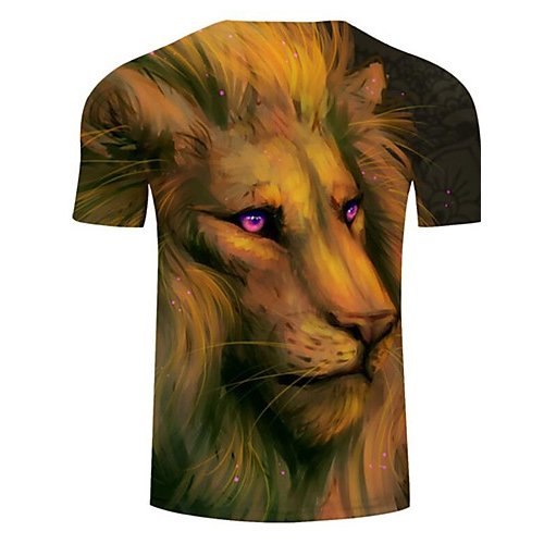 Men daily T-shirt, animal round neck, short sleeves,