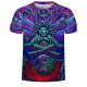 Men large size cotton T-shirt, 3D, animal print round neck