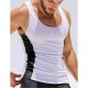 Slim male sports vest, black and white color block, quilting, sleeveless