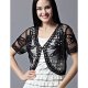 Positive summary of women work, solid color jacquard lace embroidery deep V