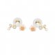 Women Zircon earrings imitation pearl earrings zircon flower