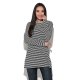 Women Stripe Print Bat Sleeve T-Shirt Top Long Shirt Pullover