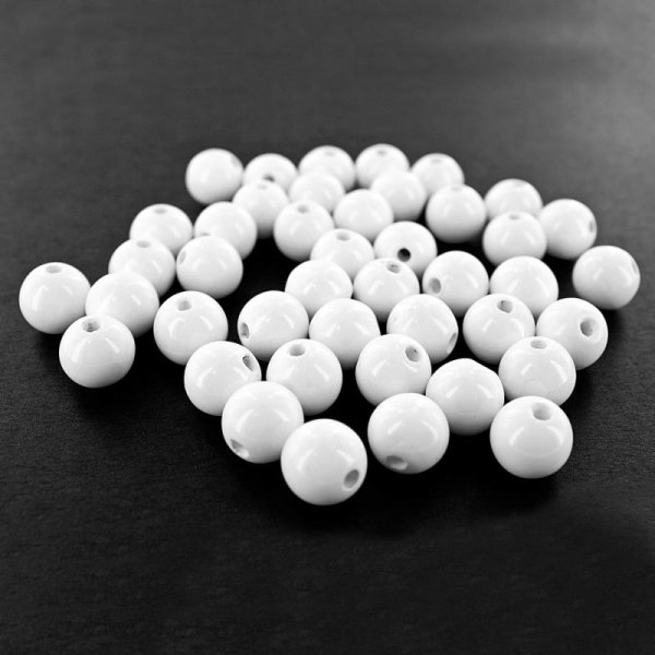 Medium white circular ceramic beads