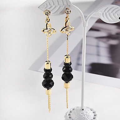 Women zircon earrings long fringed women retro resin earrings jewelry alloy