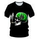 Men daily fashion, exaggerated T-shirt, color block, 3D, skull print round neck, short sleeves