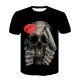 Men daily casual basic, stylish slim T-shirt, color block, 3D, skull print round neck, short sleeves