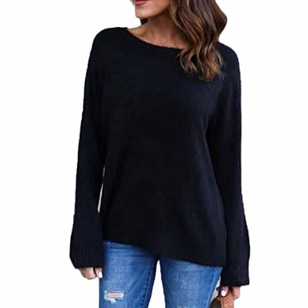 Blouse long sleeve loose knit sweater jumper