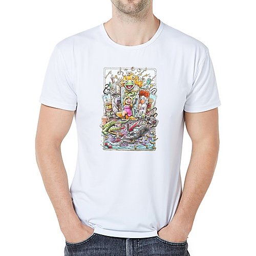 Men rock, slim t-shirt, graphics, animals, print round neck