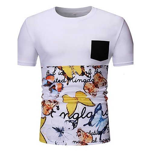 Men Sports Outdoor Holiday Punk Gothic, Cotton Slim T-Shirt, 3D, Graphics, Animal Printed Round Collar, Short Sleeve