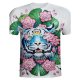 Men slim t-shirt, animal round neck