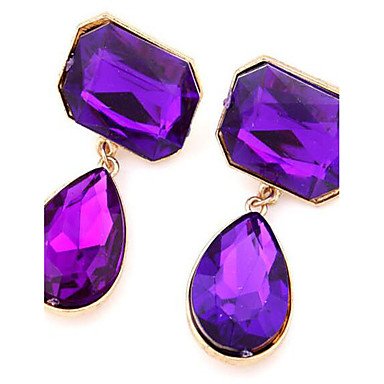 Female zircon earrings earrings, drop fashion purple zircon, color, dark green