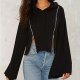 Women casual sweater autumn torch sleeve zipper sweatshirt shirt shirt