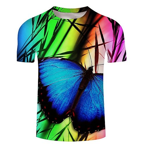 Men large size T-shirt, printed round neck