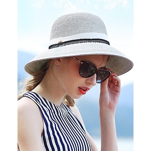 Female basic straw hat straw hat sun hat solid color