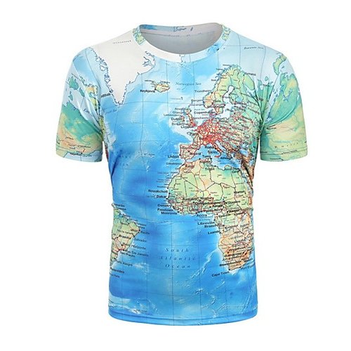 Men daily wear T-shirt, graphic round neck, short sleeves