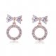 Female zircon earrings hollow bow lady beauty fashion elegant earrings