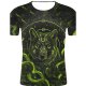 Men sports and chic, exaggerated large size cotton T-shirt, 3D, graphics, animal print round neck, short sleeves